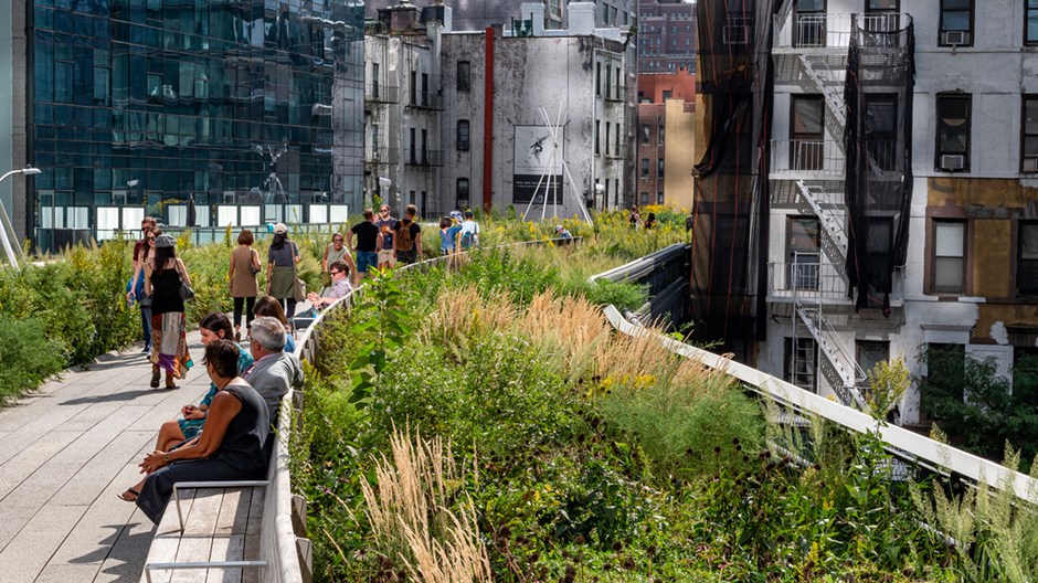 High Line Park en grön oas i New York.